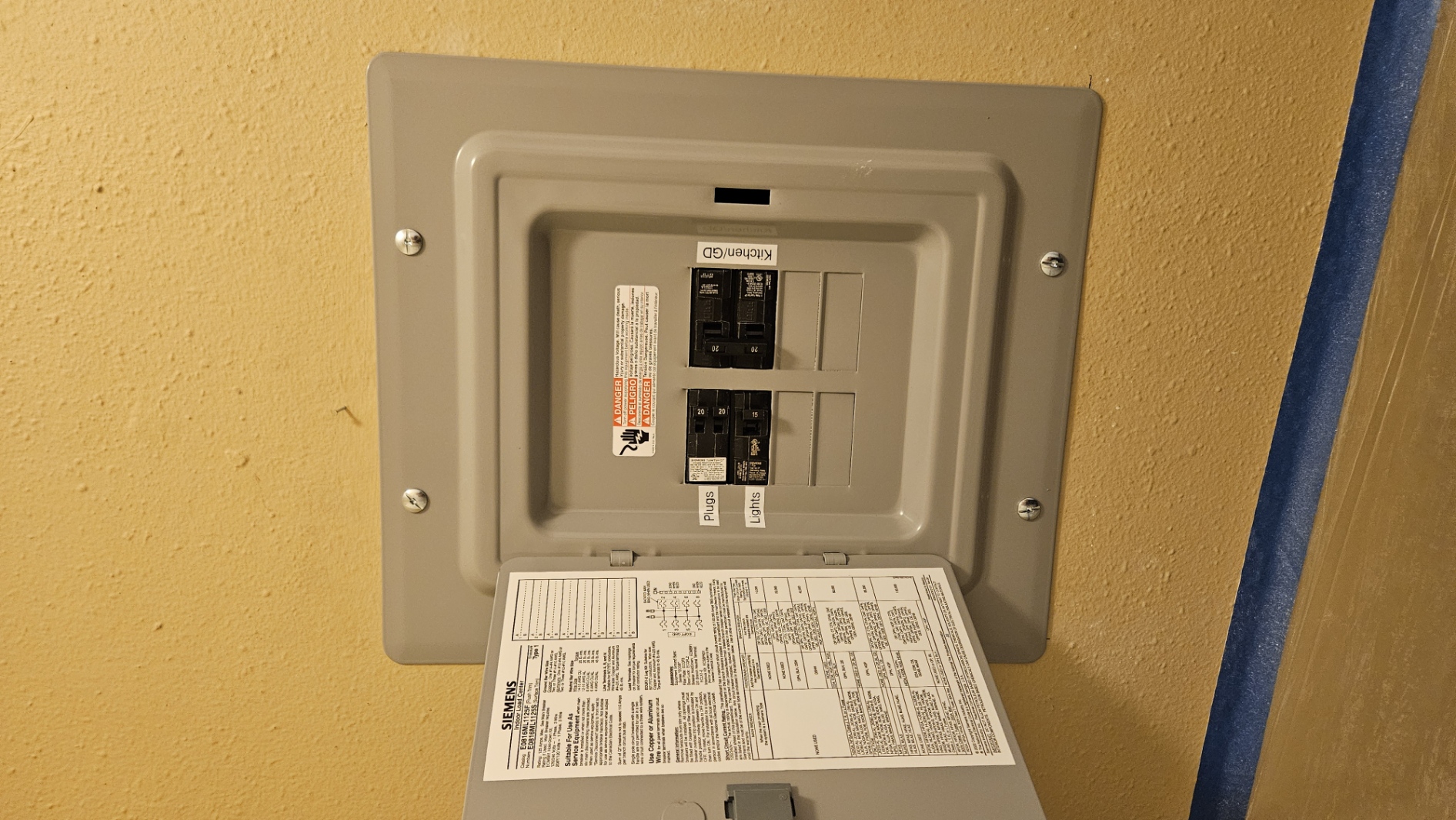 New subpanel installation
