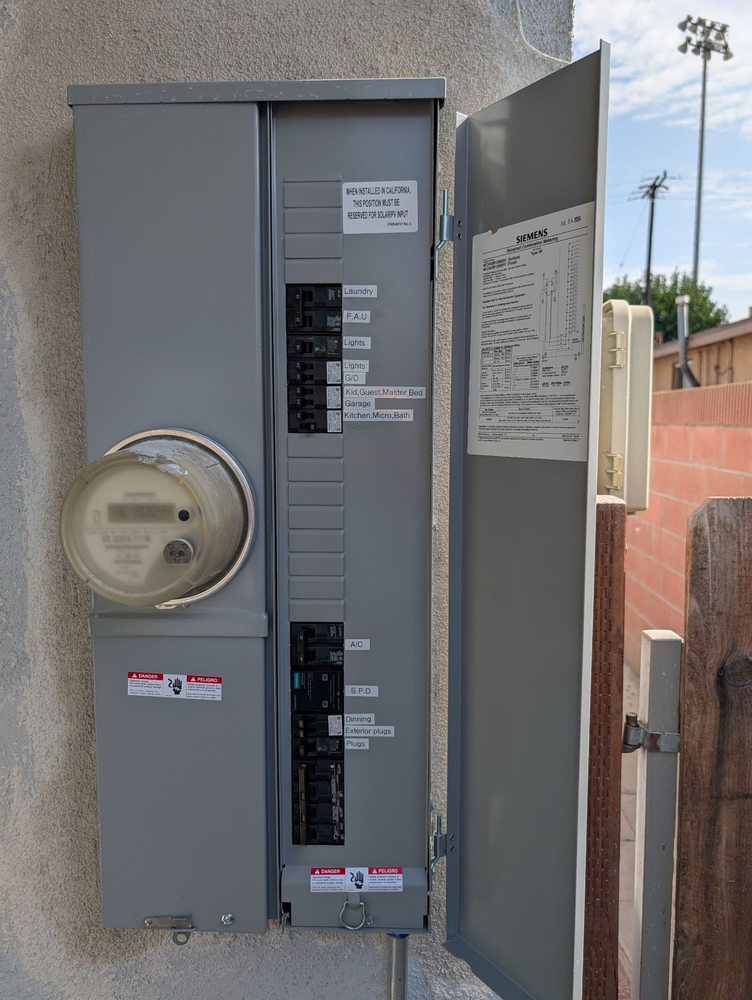 Completed panel upgrade after installation