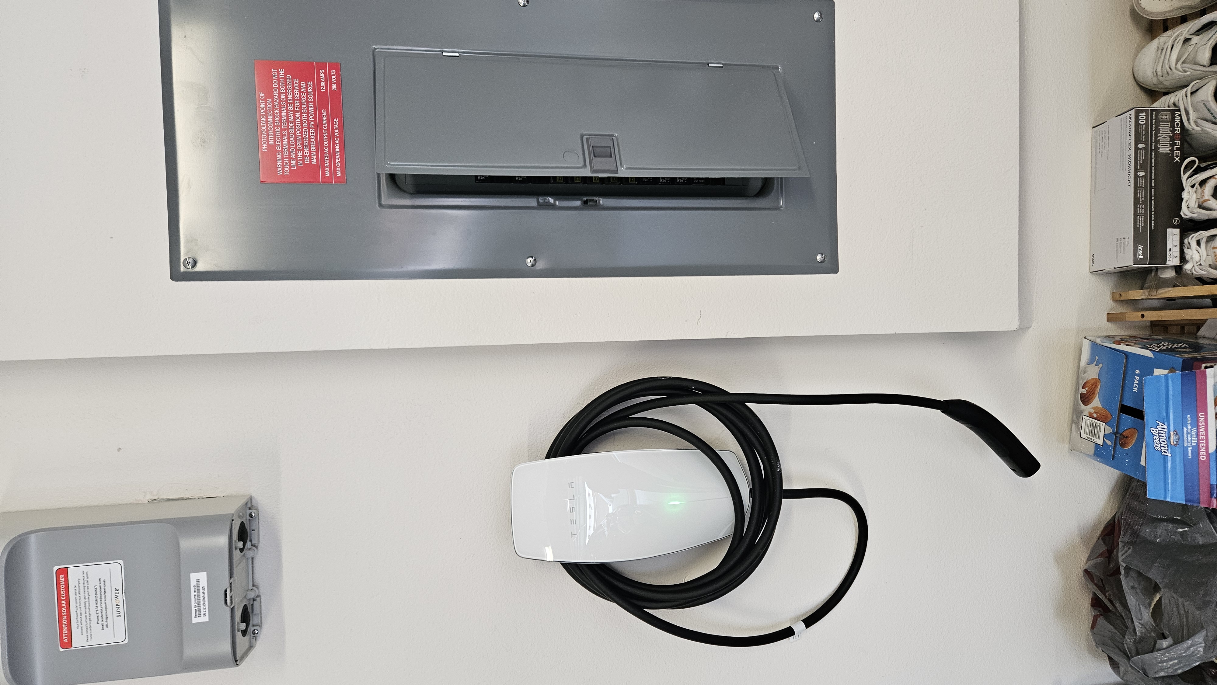 Hardwired Tesla EV charger