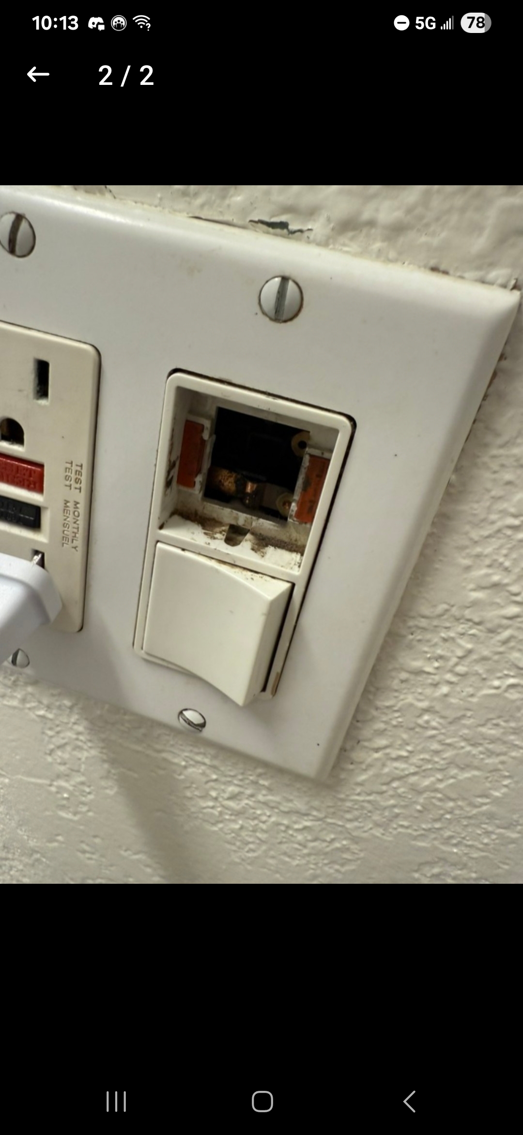 Broken switch that needed repair